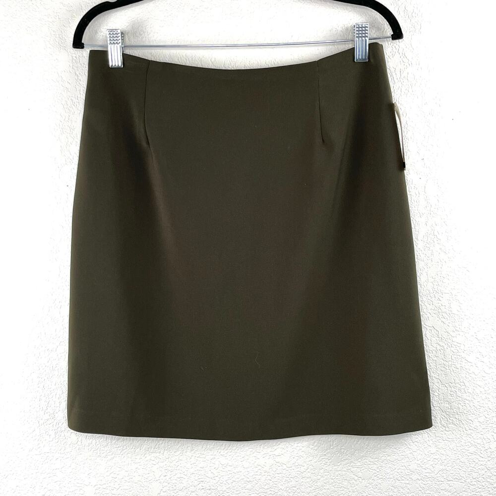 Vintage 90s Deadstock Ilyse Hart LTD Olive Green Knee Length Pencil Skirt NWT 14